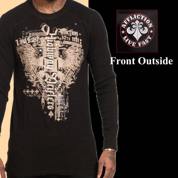 Affliction Highway Drifters Long Sleeves Reversible Thermal Size 3X - Picture 6 of 11